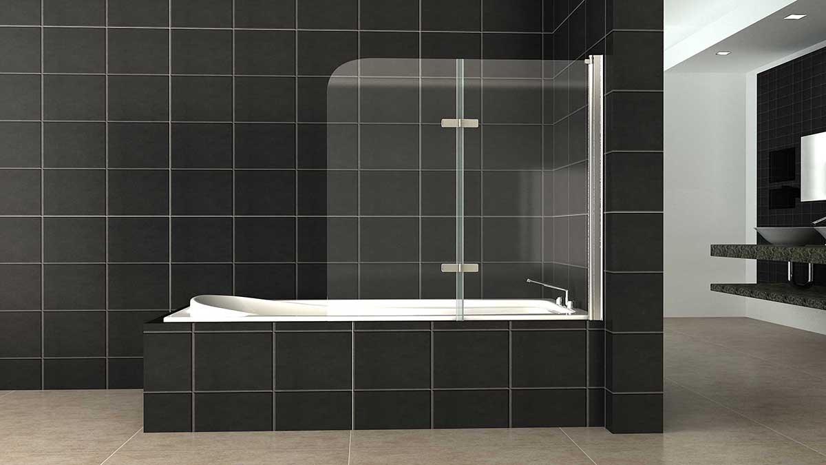 Bath Shower Screen - Dual Swing Glass Panels - www.showerscreensgeelong.com.au.jpg